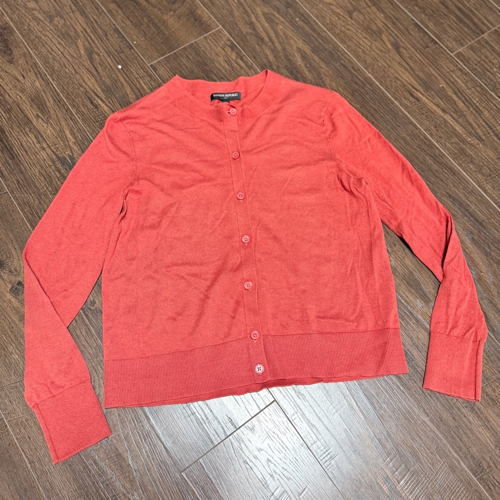 BANANA REPUBLIC RUST SWEATER BUTTON DOWN CARDIGAN